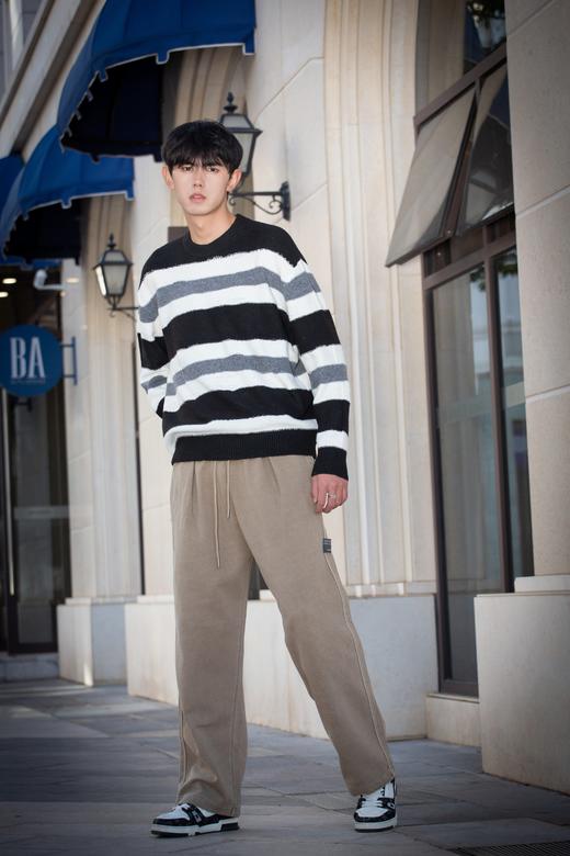 W343943192条纹套头针织衫 商品图4