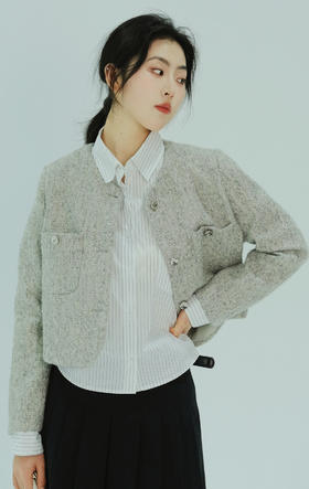 【门店同款】ENJOY春季气质双口袋小香短外套 156097195