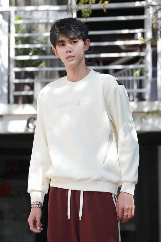 W342164201字母装饰圆领卫衣 商品图0