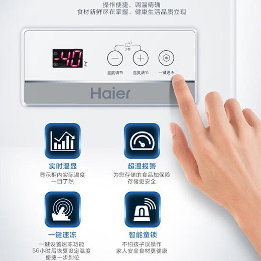 海尔（Haier）冰柜商用大容量429升 超低温冷藏冷冻雪柜 深冷速冻智能控温冷柜BC/BD-429HEM 商品图1