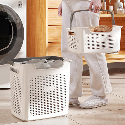 【初八发货】【很抗造！家庭必备脏衣篮】大号收纳筐家用透气脏衣筐塑料洗衣篮宿舍卫生间手提收纳篮 商品图5