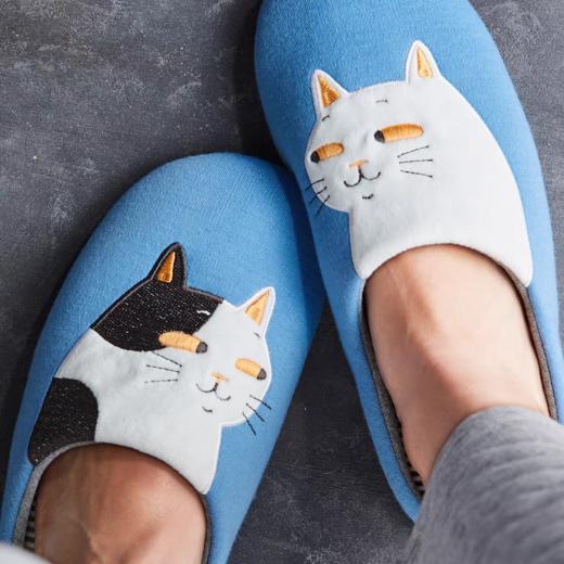 【幸运土猫】多款！如茉可爱情侣猫咪拖鞋木地板可机洗静音原创设计 商品图0