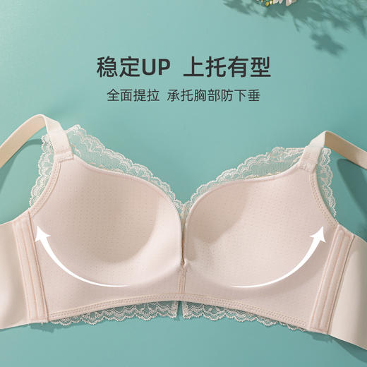 【多款可选】熳洁儿 内衣薄款女大胸显小内衣纸片杯浪漫甜美蕾丝无钢圈文胸收副乳22251506/22261518 商品图7