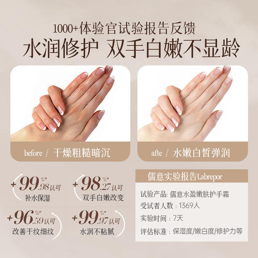 儒意水盈嫩肤护手霜40g 滋润保湿补水 持久留香  女季防干裂 小支便携式随身护手 | 儒意官方商城 商品图4