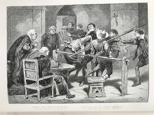 1888年 莎士比亚作品集（卷4，亨利五世/温莎的风流娘们/无事生非/皆大欢喜/第十二夜） 数十幅插图 漆布精装18开 商品图2