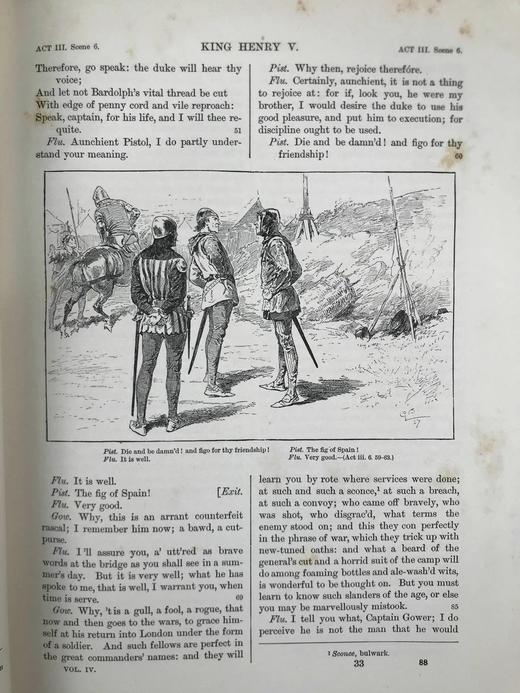 1888年 莎士比亚作品集（卷4，亨利五世/温莎的风流娘们/无事生非/皆大欢喜/第十二夜） 数十幅插图 漆布精装18开 商品图10