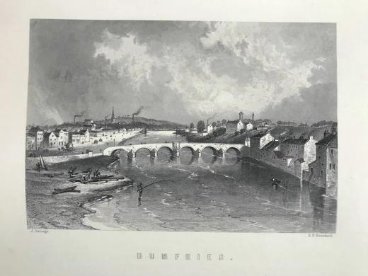 约19世纪后期 彭斯作品集（卷1） 数十幅版画插图 真皮精装16开 商品图9