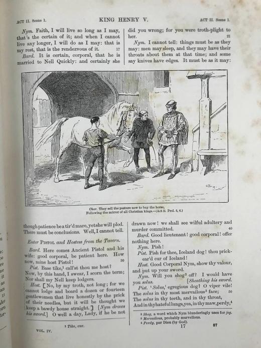 1888年 莎士比亚作品集（卷4，亨利五世/温莎的风流娘们/无事生非/皆大欢喜/第十二夜） 数十幅插图 漆布精装18开 商品图6