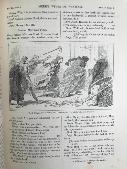 1888年 莎士比亚作品集（卷4，亨利五世/温莎的风流娘们/无事生非/皆大欢喜/第十二夜） 数十幅插图 漆布精装18开 商品图13