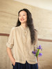 牧衣游原创 丝绒净色衬衫简约白色复古禅意百搭衬衣新款 香晓处 商品缩略图0