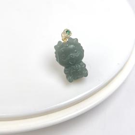 19826-S925和田玉吊坠-且末蓝福