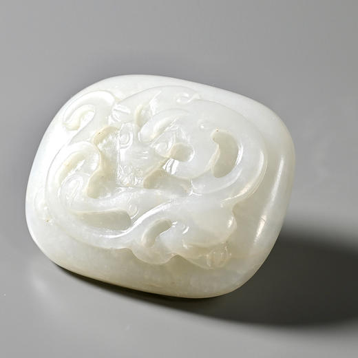 清代和田白玉螭龙“龙腾”带扣 商品图2