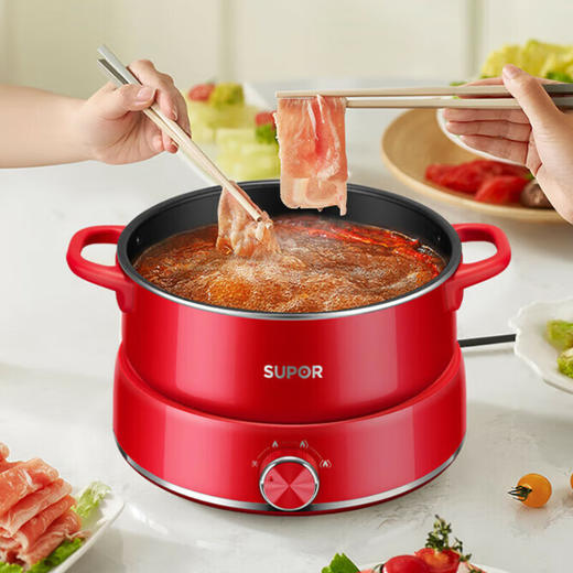 苏泊尔（SUPOR）多功能锅 家用3L 电火锅电煮锅 便携电蒸锅 电炒锅 分体式设计 1300W大功率 上蒸下煮火锅 专用锅H22YKX55A 商品图4
