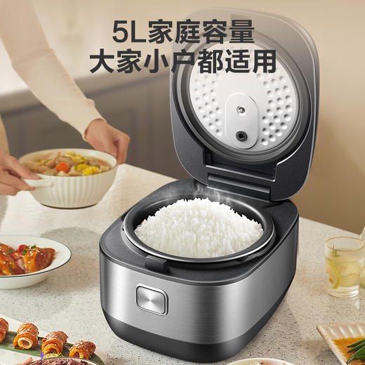 苏泊尔（SUPOR）  5L 铜晶球釜 彩屏电饭煲1300W大火力 IH加热 智能预约可拆SF50HC1028 商品图7