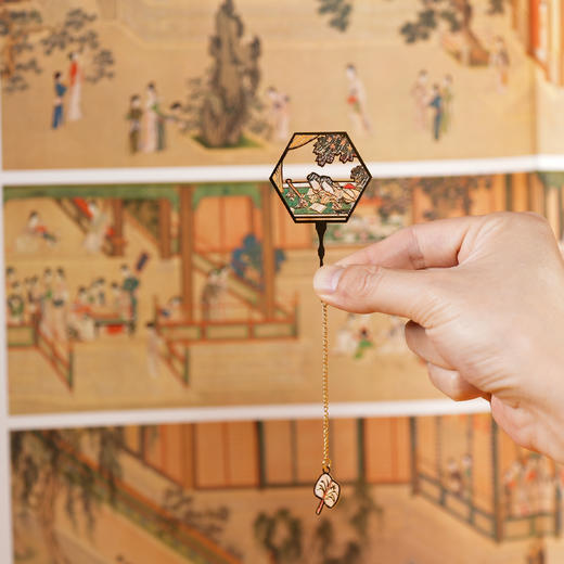 宫扇四大仕女名画金属书签 商品图6