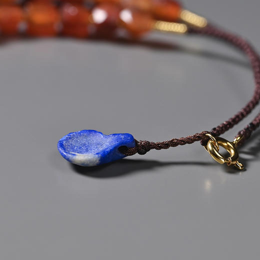 西亚高古多棱磨面白水晶+红玛瑙项链 商品图6