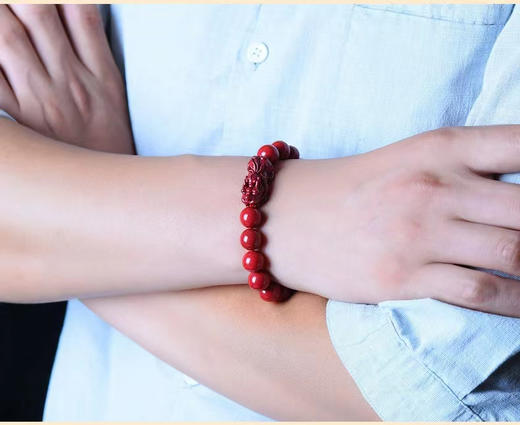 紫金砂貔貅手串，原矿朱砂（纯色） 商品图1