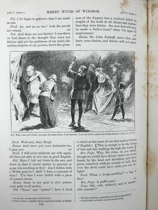 1888年 莎士比亚作品集（卷4，亨利五世/温莎的风流娘们/无事生非/皆大欢喜/第十二夜） 数十幅插图 漆布精装18开 商品图12