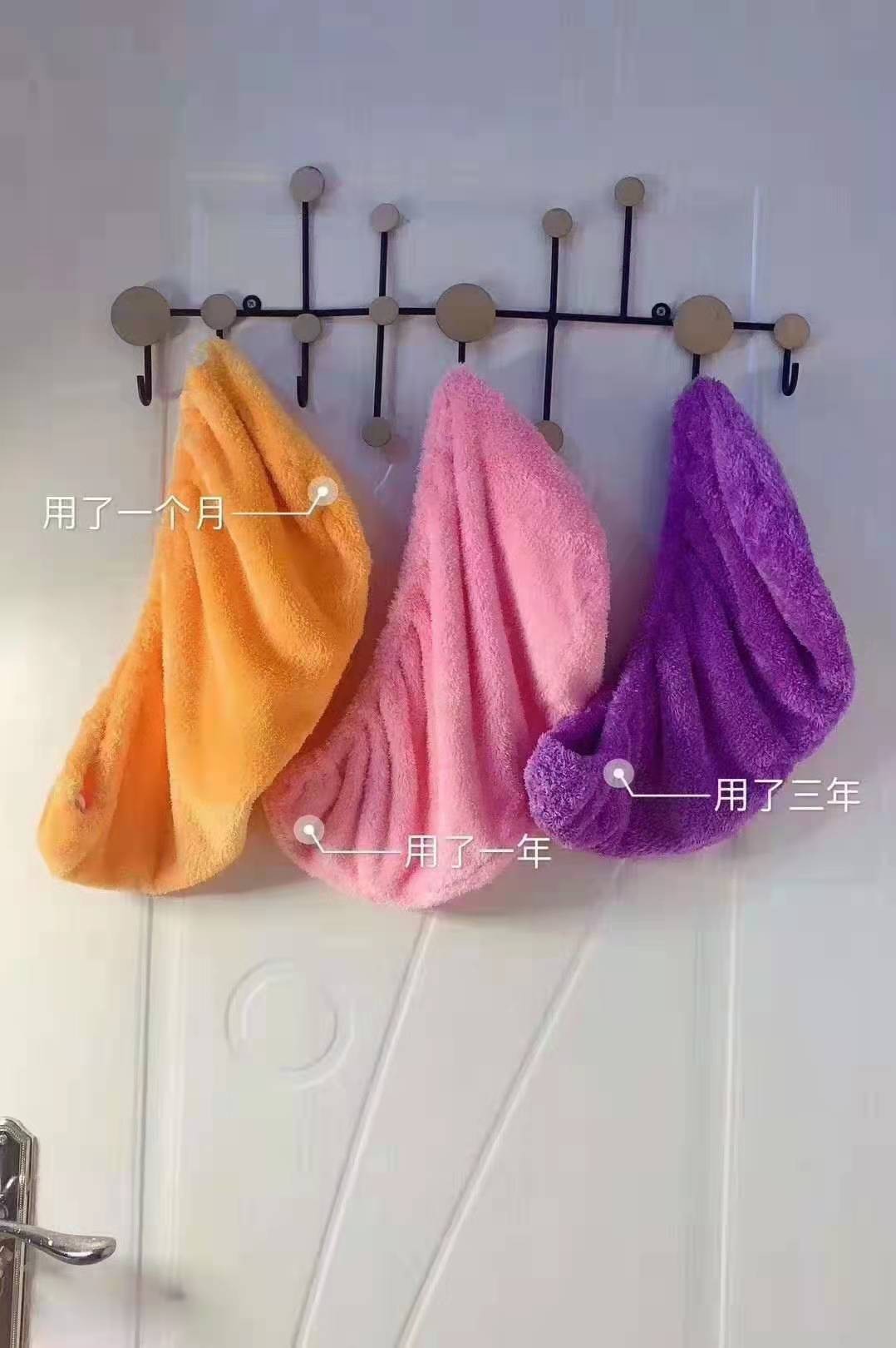 蜗品M&W干发帽，超强吸水性能，健康护发，紫色粉色橙色三色可选