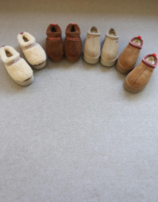 简单粗暴的 哈！女段 小优 Tazz 暖羊毛 小厚底的 一脚蹬 拖 4色入 商品图0