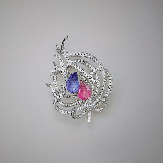 ONLY系列 18K镶钻石、坦桑石和碧玺 胸针 商品图0