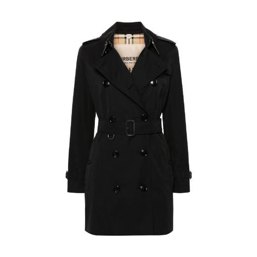 【二】BURBERRY 巴宝莉 女士双排扣中长款束带风衣 黑色 8079415 A1189 商品图0