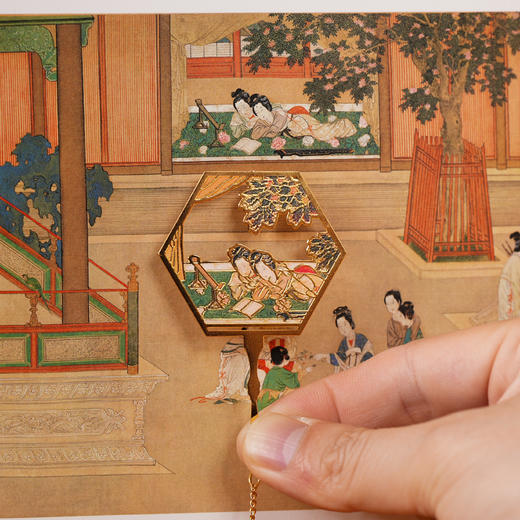宫扇四大仕女名画金属书签 商品图7