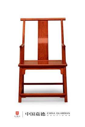 红桥红  家具严选  缅甸花梨（大果紫檀）【直扶手四出头官帽椅 】