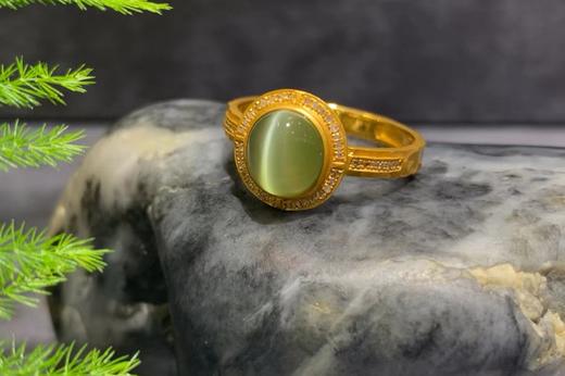 【御珠宫坊】金镶碧玉戒指 商品图5