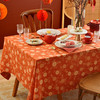 喜上玫瑰红色新年方桌布轻奢高级感餐桌客厅氛围感桌布 商品缩略图1