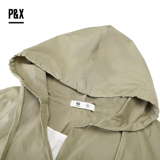 PX女装春季新款 梭织短款小衫连帽抽绳设计感 824128197B 卡其 商品图2