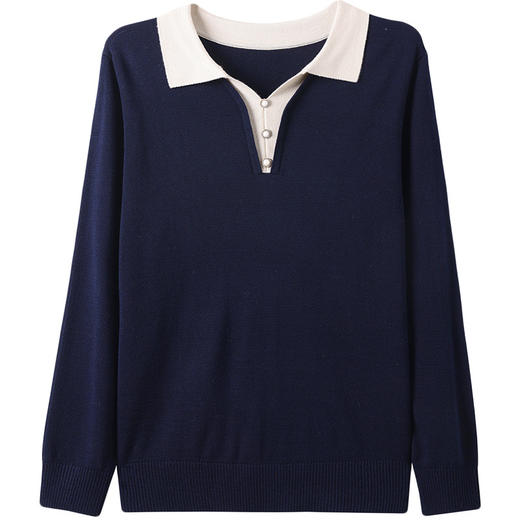 polo针织衫长袖上衣，春装女新款妈妈时尚薄款t恤毛衣打底衫CC-53-5823 商品图4