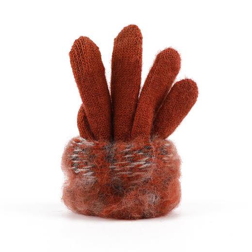 福利款~雀说 新年红分指手套女可触屏防寒毛线五指手套1060 商品图3