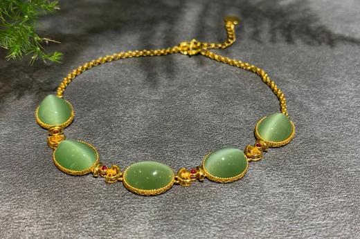 【御珠宫坊】金镶碧玉手链 商品图0