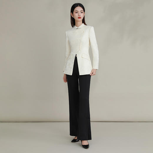 IWY/ 新款设计感新中式套装慵懒阔腿裤西装上衣国风宴会主持人FYC233+FYP232 商品图2