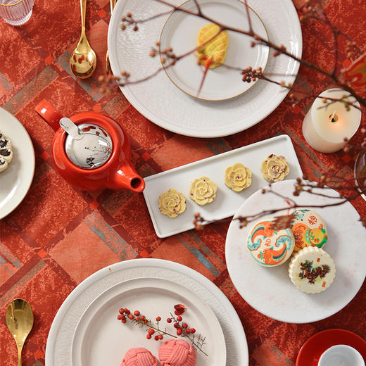 五福临门红色新年方桌布轻奢高级感餐桌客厅氛围感桌布 商品图3