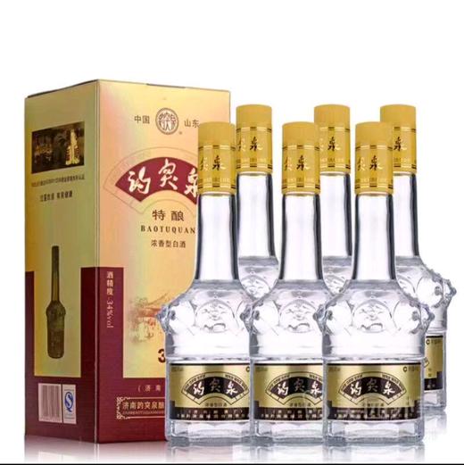 （六支装）趵突泉 34度浓香型白酒 490ml/瓶 商品图0