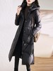 黑色羽绒服女2023年冬季新款气质时尚长款过膝加厚白鸭绒连帽外套 商品缩略图1