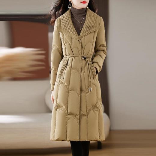 羽绒服女冬季长款过膝2023新款女装洋气时尚收腰修身显瘦保暖外套 商品图3