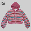 PX女装春季新款 短款连帽条纹撞色休闲卫衣 824117825 粉色 商品缩略图0