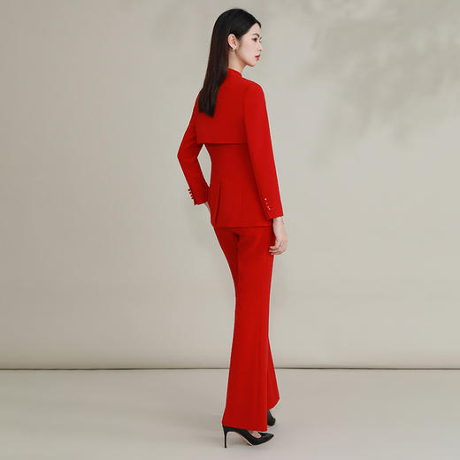 IWY/ 红色西装套装女年会国风主持人正装西服高级感盘扣新中式FYC238+FYP239 商品图3