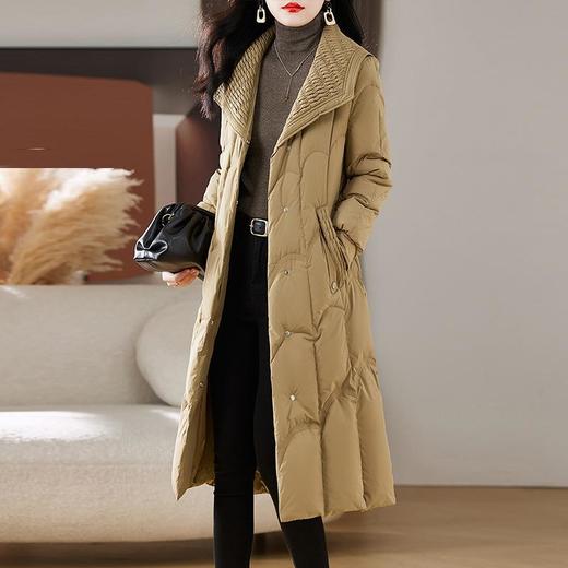 羽绒服女冬季长款过膝2023新款女装洋气时尚收腰修身显瘦保暖外套 商品图1