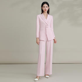 IWY/ 粉色国风主持人西装套装时尚新中式职业装播音年会演讲正装FYCP038
