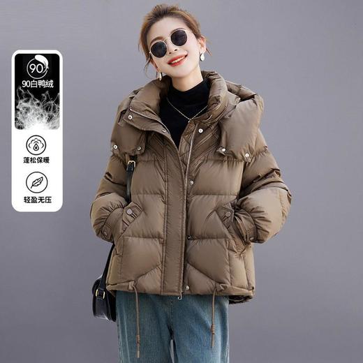 短版羽绒衣女冬季2023新款小个子气质洋派时尚设计感加厚连帽外套 商品图0