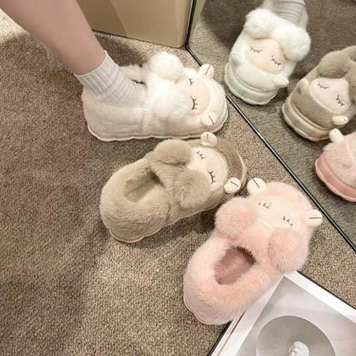 【特价39元】【36-40码】女士可爱包跟棉拖鞋【WG23132W】 商品图0