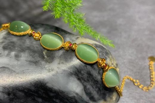 【御珠宫坊】金镶碧玉手链 商品图5