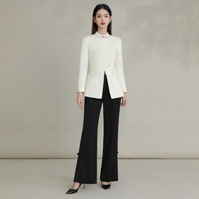 IWY/ 新款设计感新中式套装慵懒阔腿裤西装上衣国风宴会主持人FYC233+FYP232