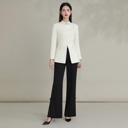 IWY/ 新款设计感新中式套装慵懒阔腿裤西装上衣国风宴会主持人FYC233+FYP232 商品图0