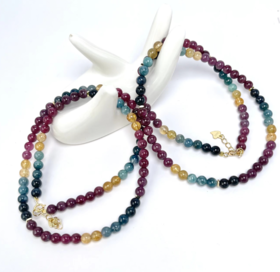 碧玺项链-色标圆珠