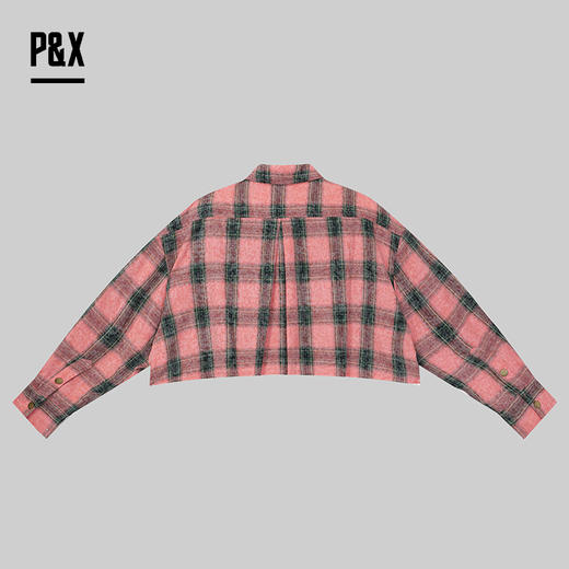 PX女装春季新款美式复古粉色格子衬衫休闲百搭 824105788 粉色 商品图1